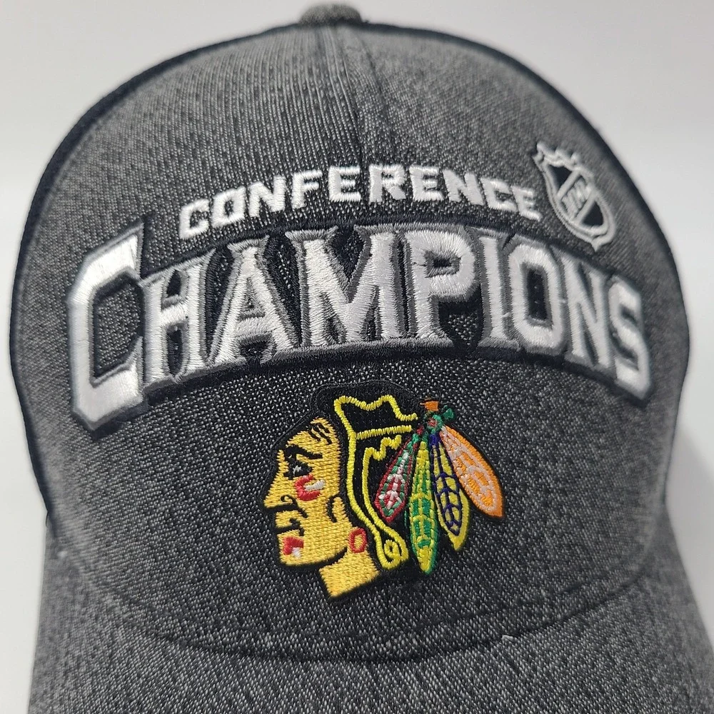 Chicago Blackhawks Hat Snapback 2015 Conference Champions‎ Reebok Mesh Gray NHL